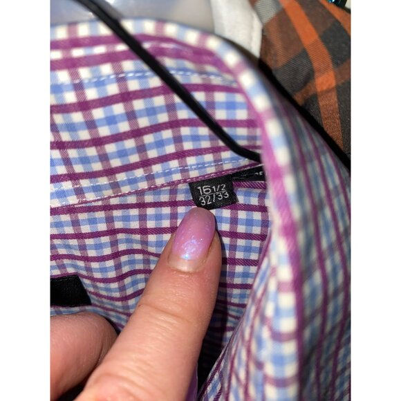 New BOSS SHARP-FIT SHIRT IN OXFORD COTTON WITH GINGHAM CHECK Size 16-32/33 - Picture 11 of 11